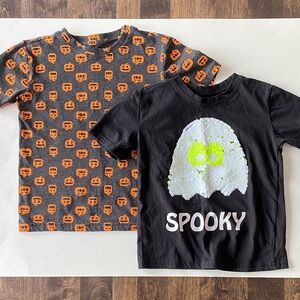 KID US 4/5Y George Short Sleeve Tee - Black and Orange Spooky Halloween Pumkin
